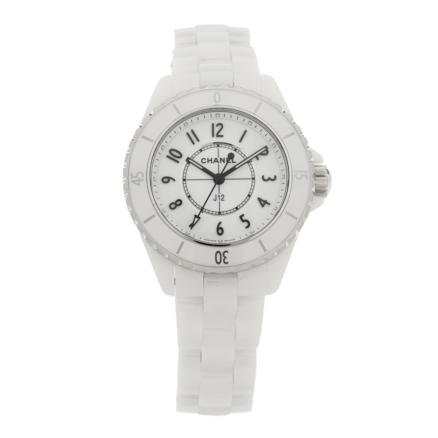 Stainless Steel Ceramic 33mm J12 Quartz Watch White