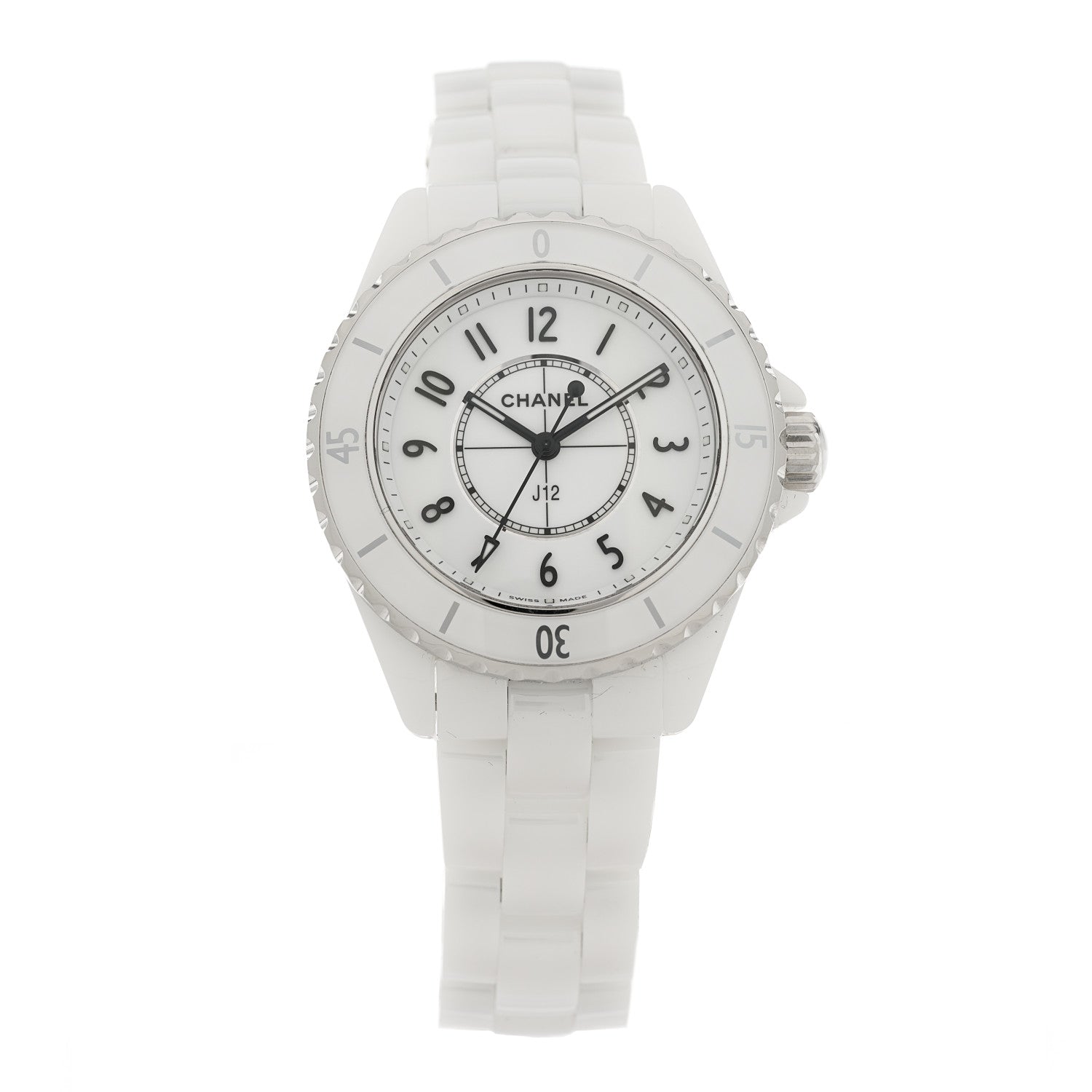 Chanel Stainless Steel Ceramic 33mm J12 Quartz Watch White 1 of 5