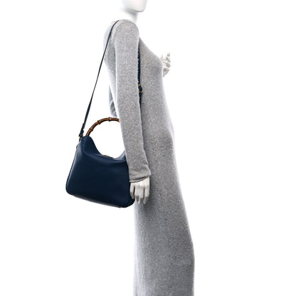 Gucci Softy Wonka Textured Dollar Calfskin Medium Diana Shoulder Bag Blue 2 of 9