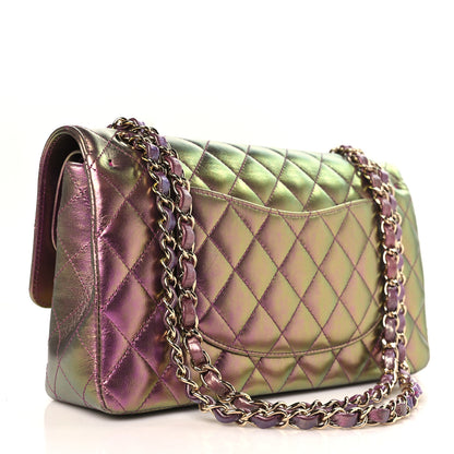Chanel Iridescent Lambskin Quilted Medium Double Flap Purple 3 of 10