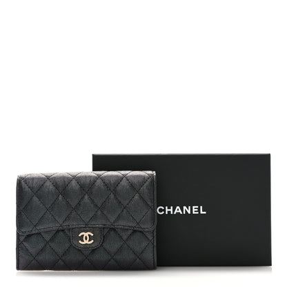 Chanel Iridescent Caviar Quilted Medium Flap Wallet Black 9 of 9