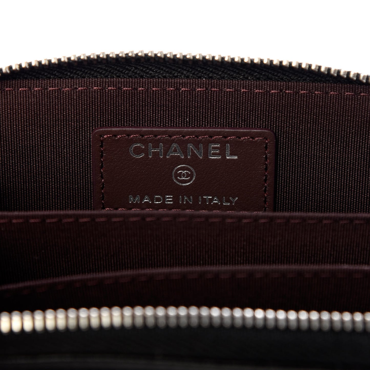 Grained Calfskin Neo Executive Zip Coin Purse Black