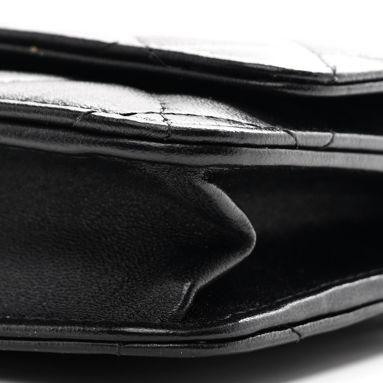 Chanel Lambskin Quilted Wallet On Chain WOC Black 10 of 11