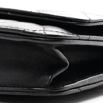 Chanel Lambskin Quilted Wallet On Chain WOC Black 10 of 11