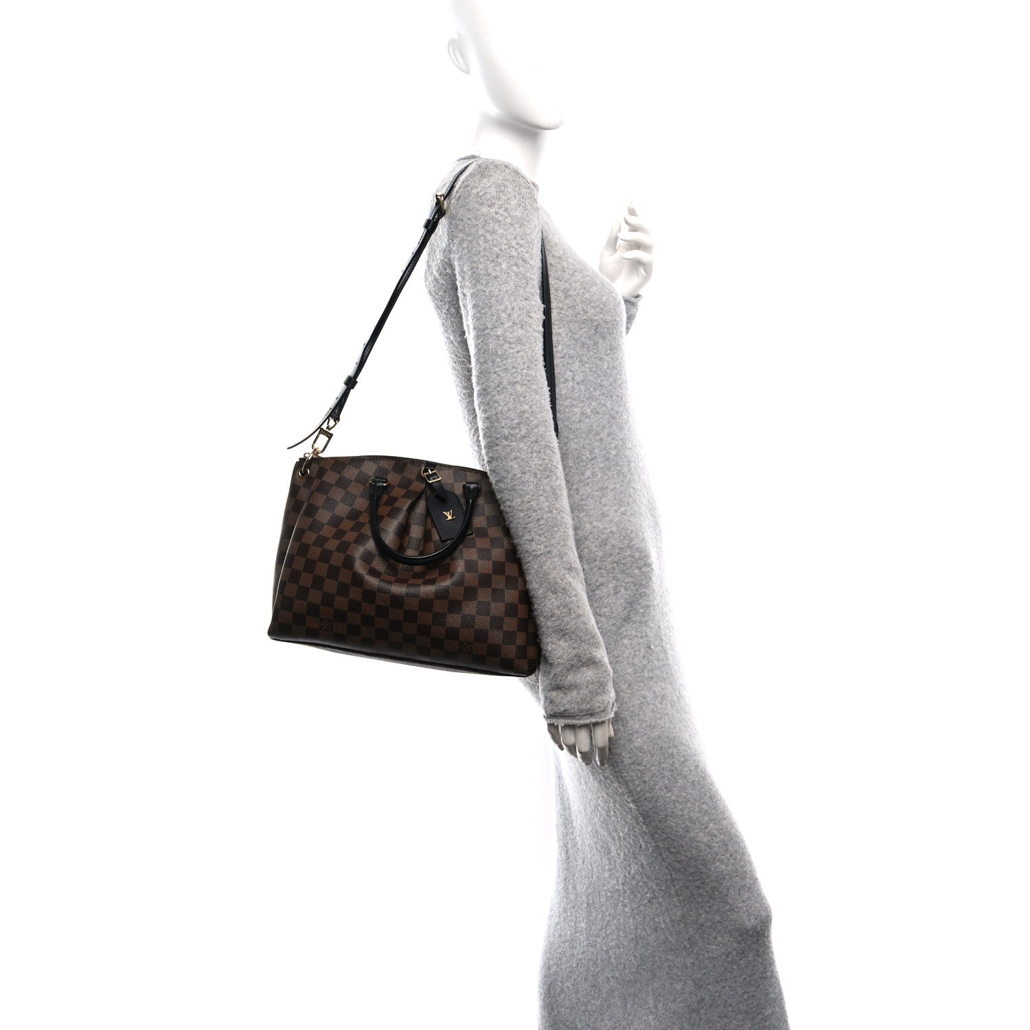 Louis Vuitton Damier Ebene Odeon Tote MM Black 2 of 9