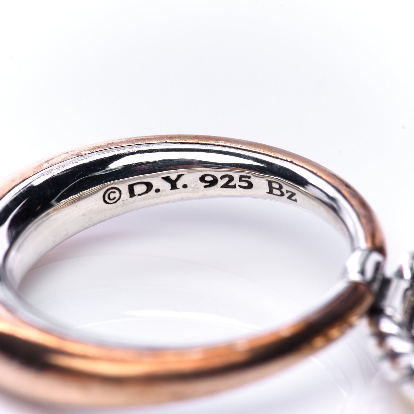 Sterling Silver Bronze Brass Pure Form Three-Row Ring 54 7