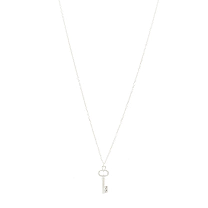 Tiffany Sterling Silver Mini Oval Key Pendant Necklace 1 of 6