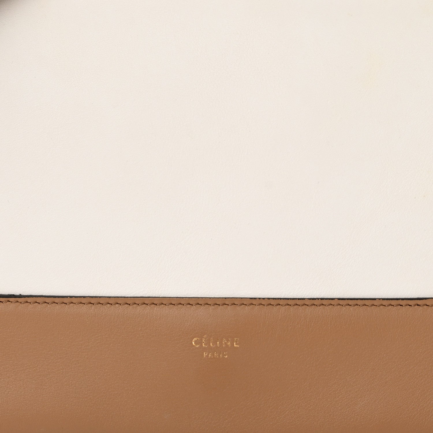 Celine Shiny Smooth Calfskin Medium Frame Shoulder Bag Tan Optic White 6 of 13