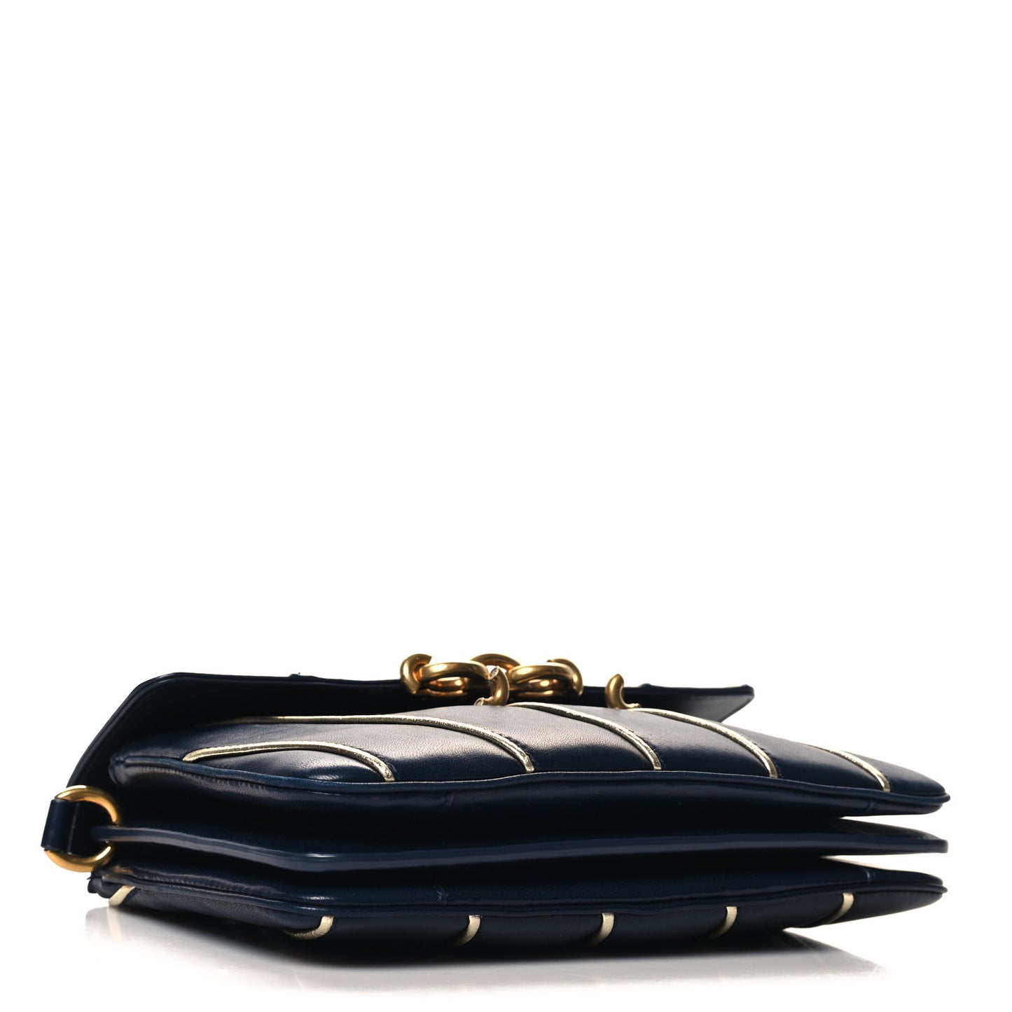 Lambskin Quilted Le Maillon Satchel Marine