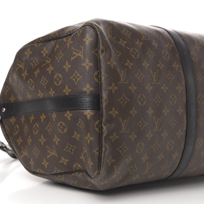 Louis Vuitton Monogram Macassar Keepall Bandouliere 55 13 of 16