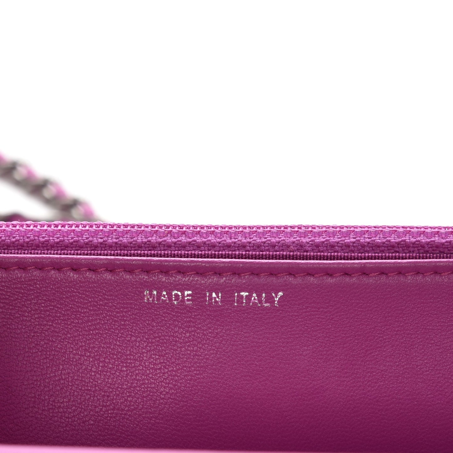Lambskin Quilted Boy Wallet On Chain WOC Dark Pink