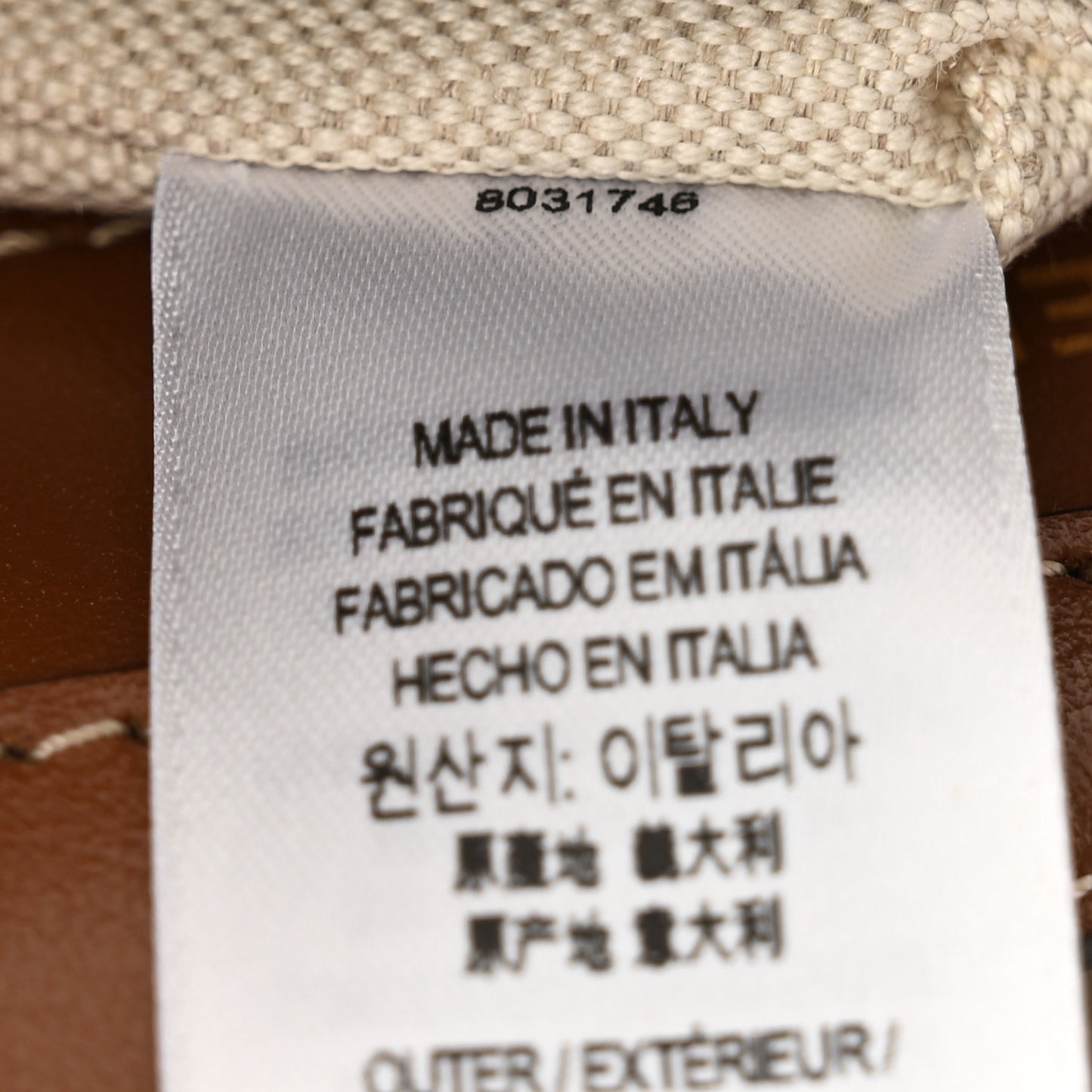 Canvas Smooth Calfskin Two Tone Mini Pocket Bag Natural Malt Brown