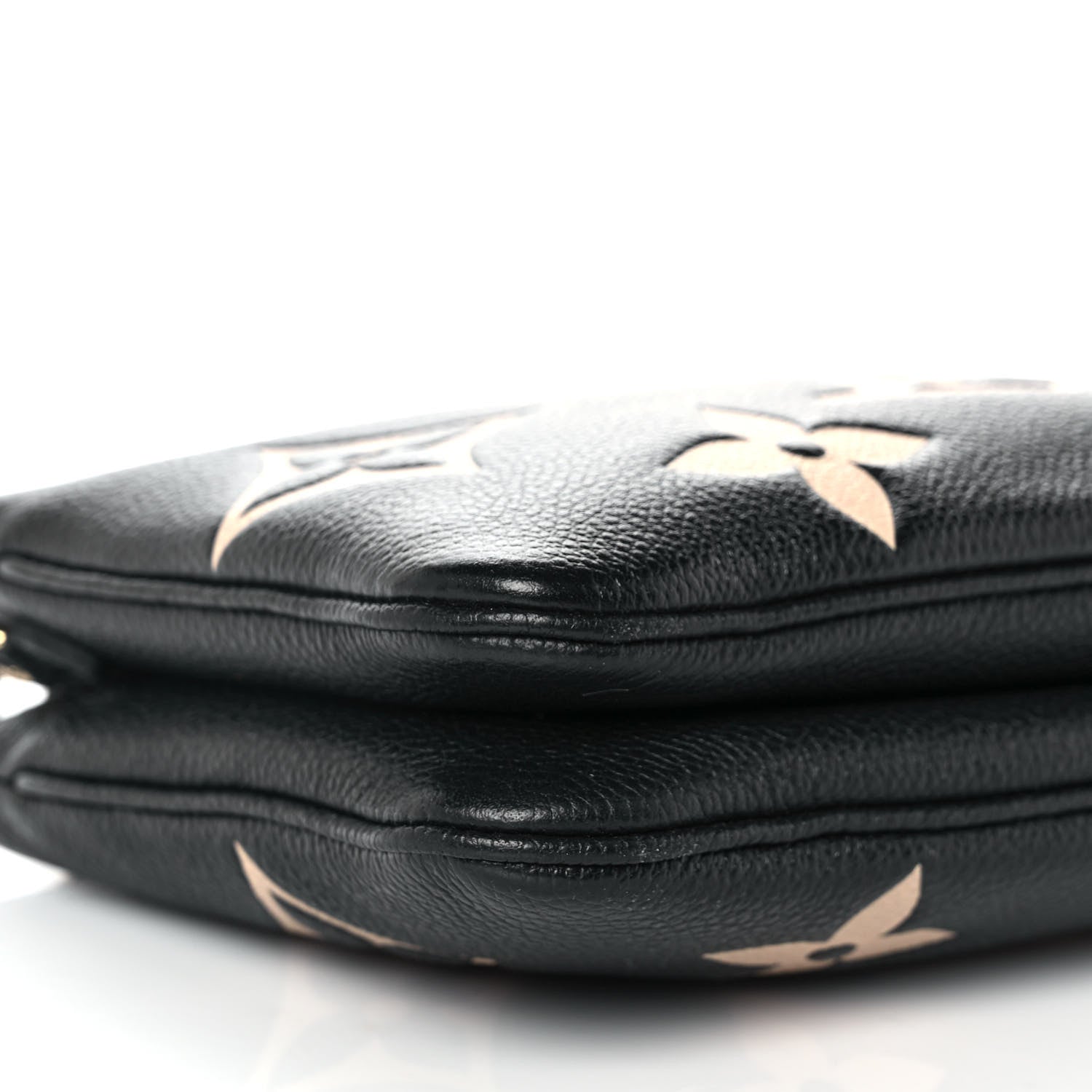Louis Vuitton Empreinte Monogram Giant Double Zip Pochette Black Cream 8 of 10