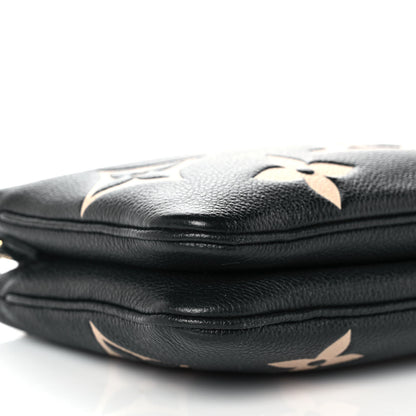 Louis Vuitton Empreinte Monogram Giant Double Zip Pochette Black Cream 8 of 10