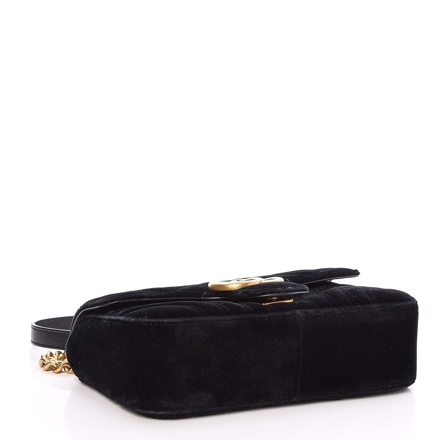 Gucci Velvet Matelasse Mini GG Marmont Shoulder Bag Black 4 of 7