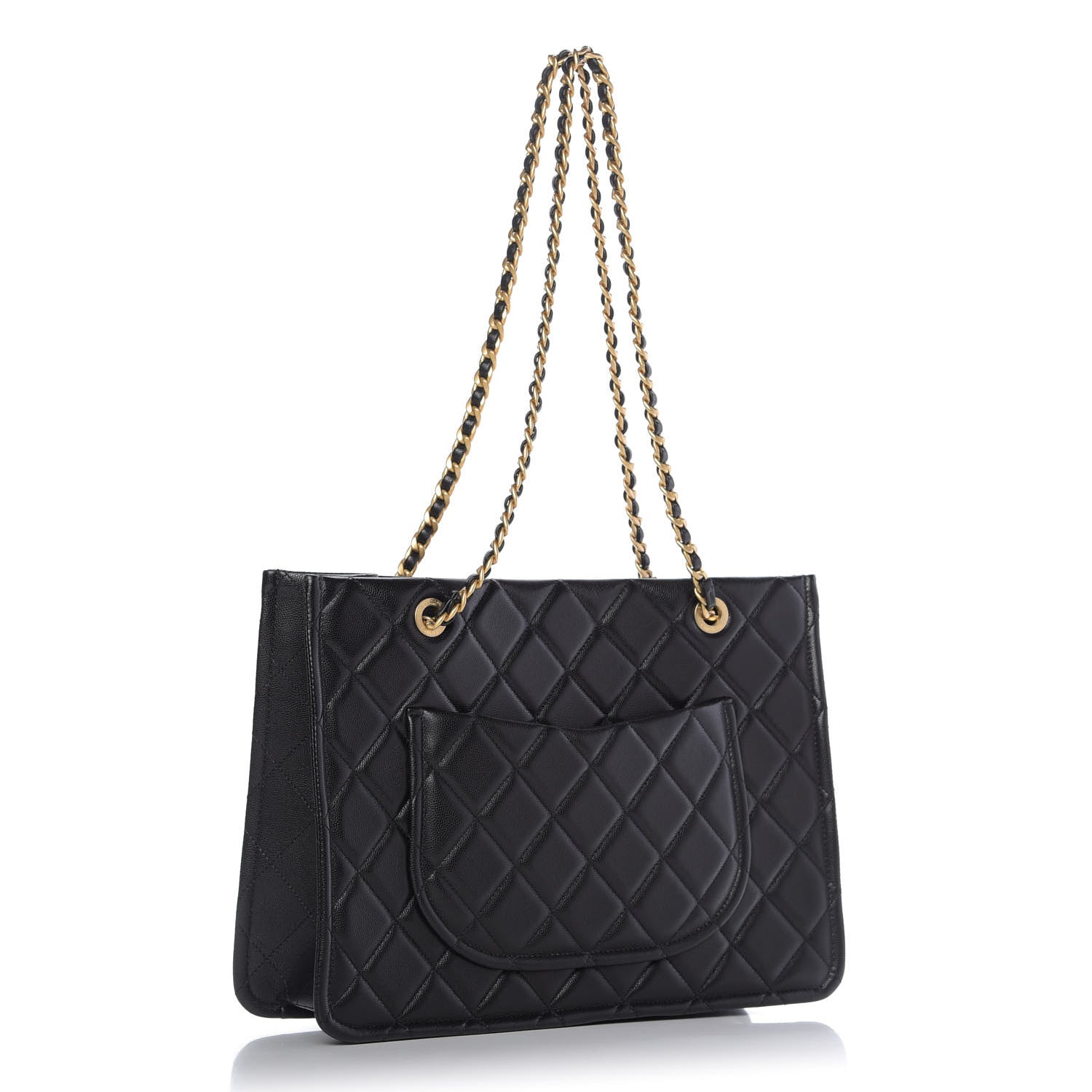 Chanel Caviar Quilted Sweet Classic Shopping Tote Black 3 of 10