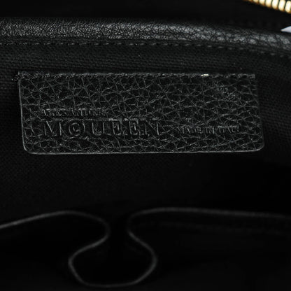 Alexander McQueen Pebbled Calfskin Small Skull Padlock Zip Around Tote Black 6 of 8