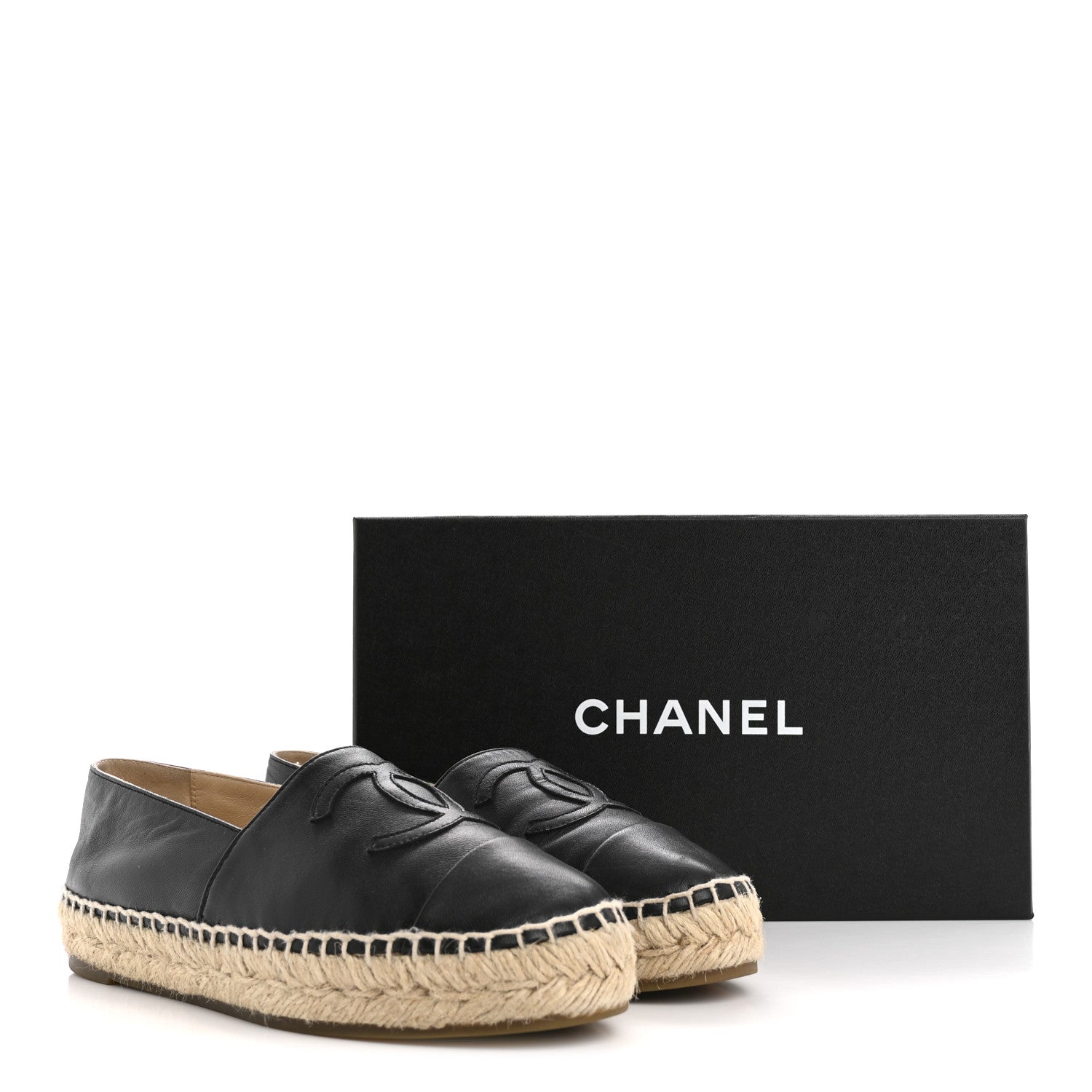 Chanel Lambskin CC Espadrilles 36 Black 11 of 11