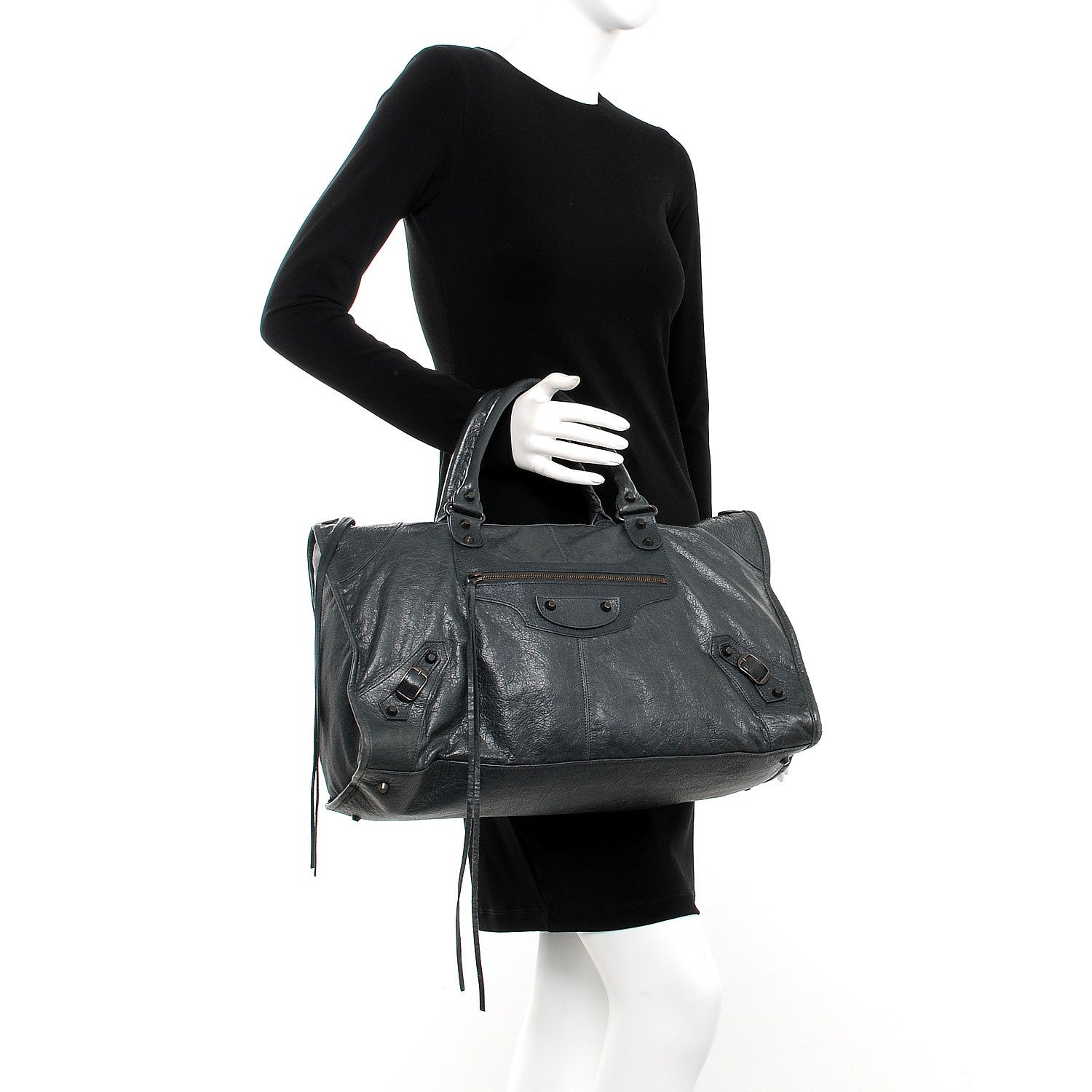 Balenciaga Agneau Classic Hardware Work Anthracite 2 of 8