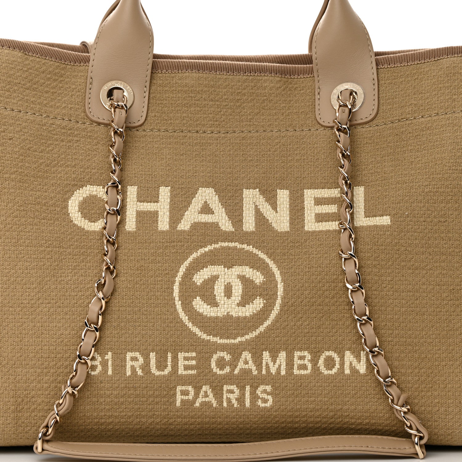 Chanel Mixed Fibers Medium Deauville Tote Beige 9 of 15