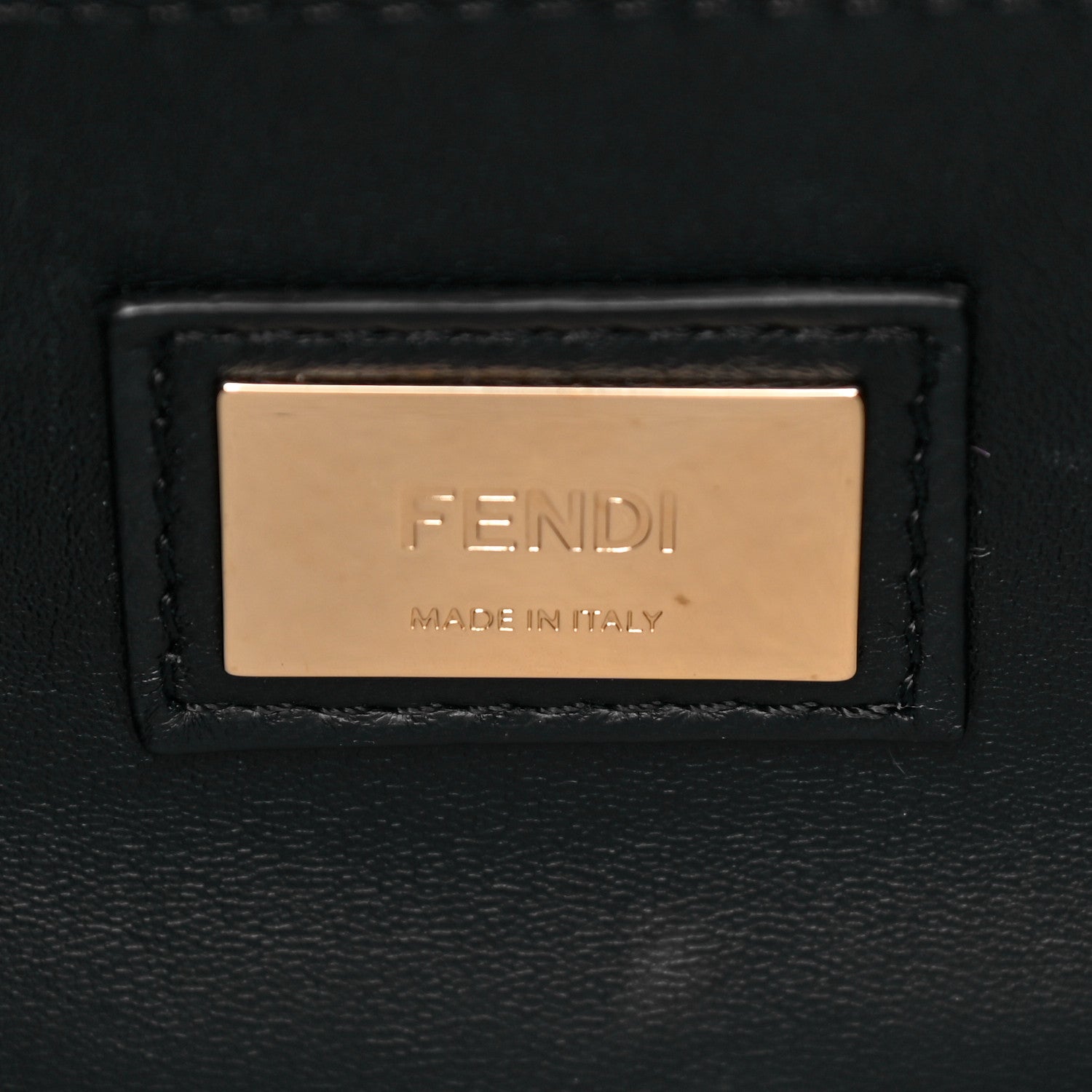 Fendi Vitello Seta Shiny Nappa Medium Peekaboo Iconic Satchel Black 6 of 18