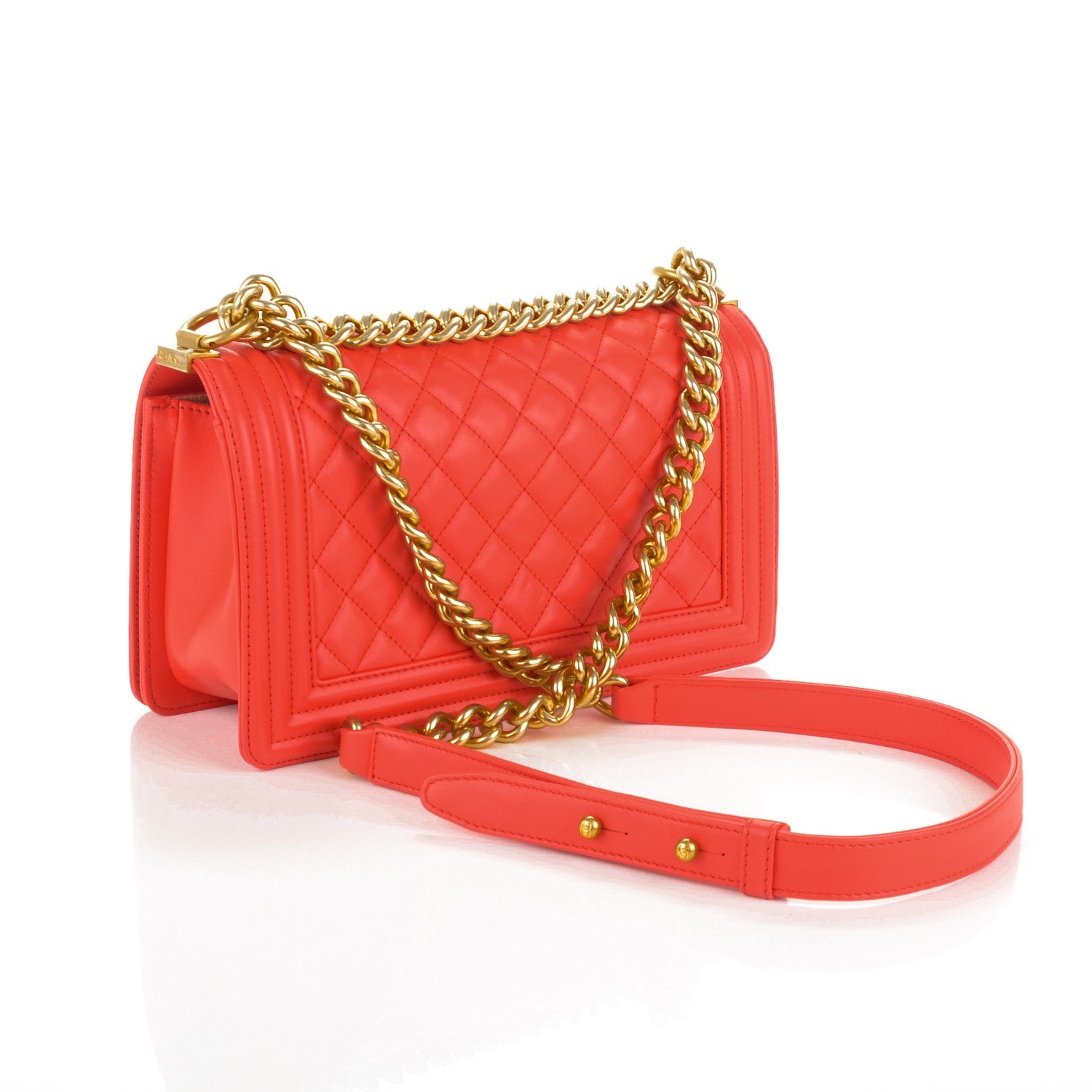 Chanel Calfskin Quilted Medium Boy Flap Red 3 of 7