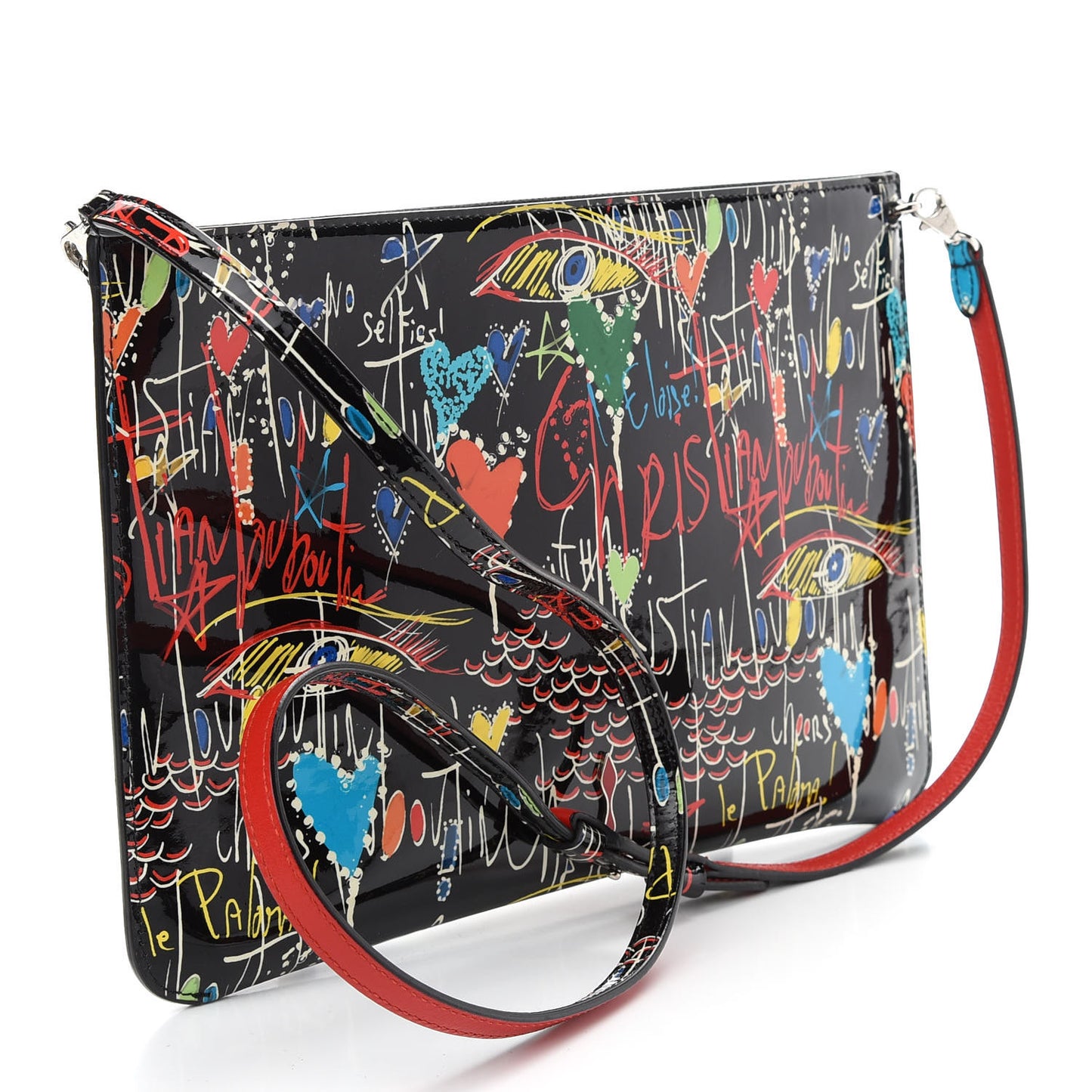 Patent Loubitag Loubiclutch Graffiti Clutch Black