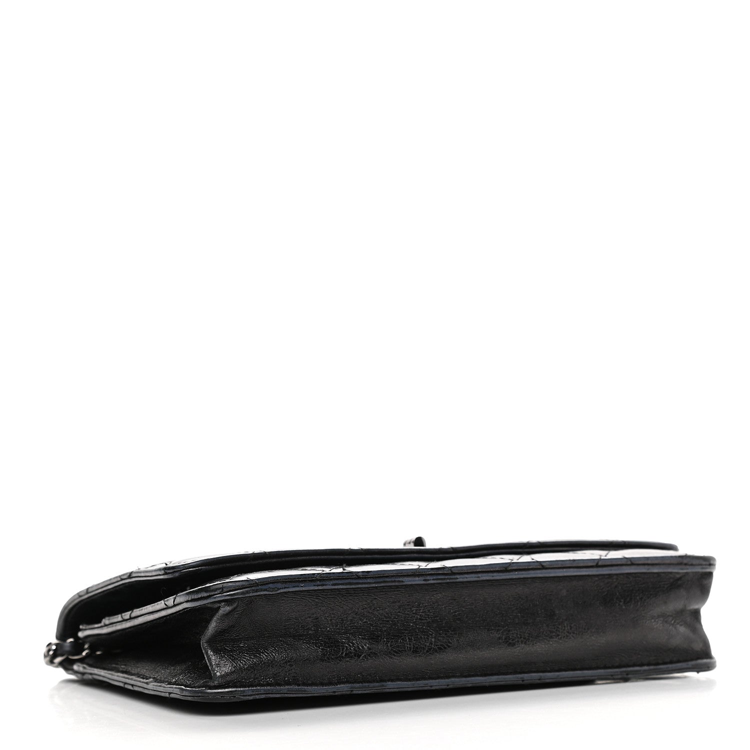 Chanel Metallic Aged Calfskin Quilted Reissue Wallet On Chain WOC Black 4 of 11