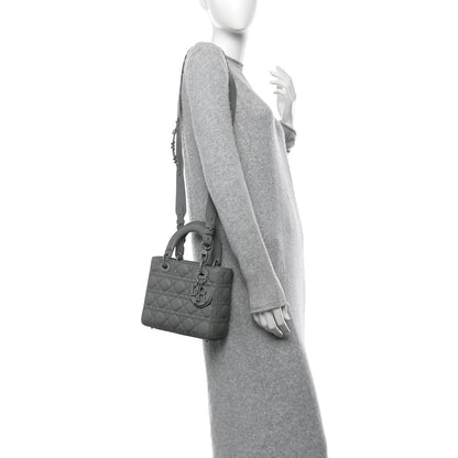 Christian Dior Ultra Matte Calfskin Cannage Small My ABCDior Lady Dior Gray 2 of 10