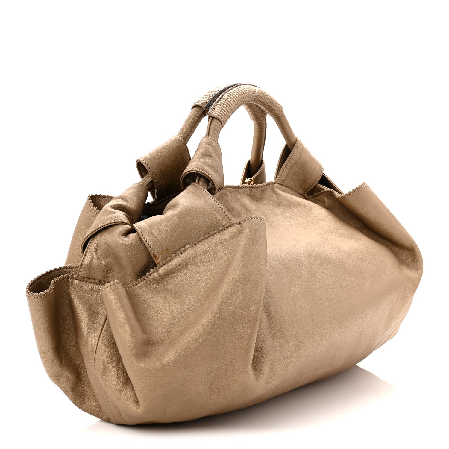 Loewe Metallic Nappa Aire Shoulder Bag Gold 3 of 10