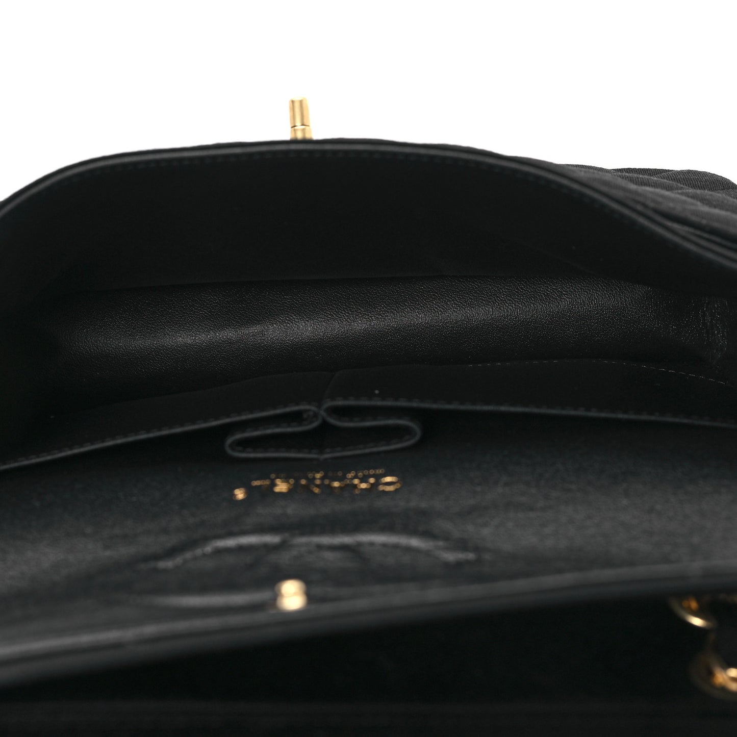 Jersey Quilted Medium Double Flap Black