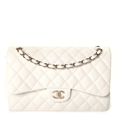 Chanel Caviar Quilted Jumbo Double Flap White 1 of 4