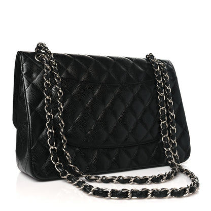 Chanel Caviar Quilted Jumbo Double Flap Black 3 of 12