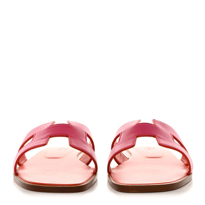 Hermes Box Calfskin Oran Sandals 40.5 Rose Flash Orange H 2 of 9