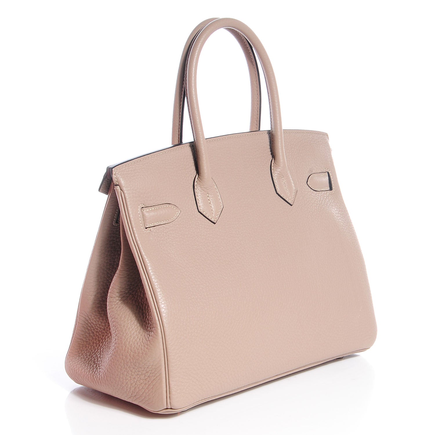 Hermes Taurillon Clemence Horseshoe Birkin 30 Gris Tourterelle and Black 13 of 28