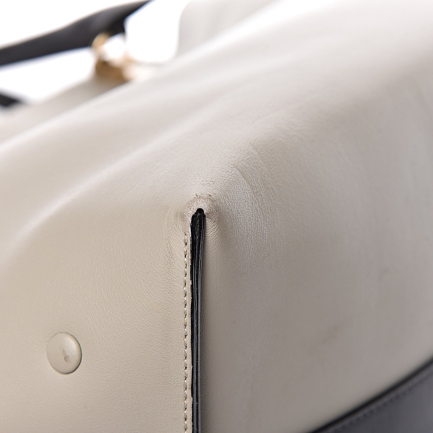 Smooth Calfskin Medium Baylee Two Tone Tote Marshmallow Grey Black
