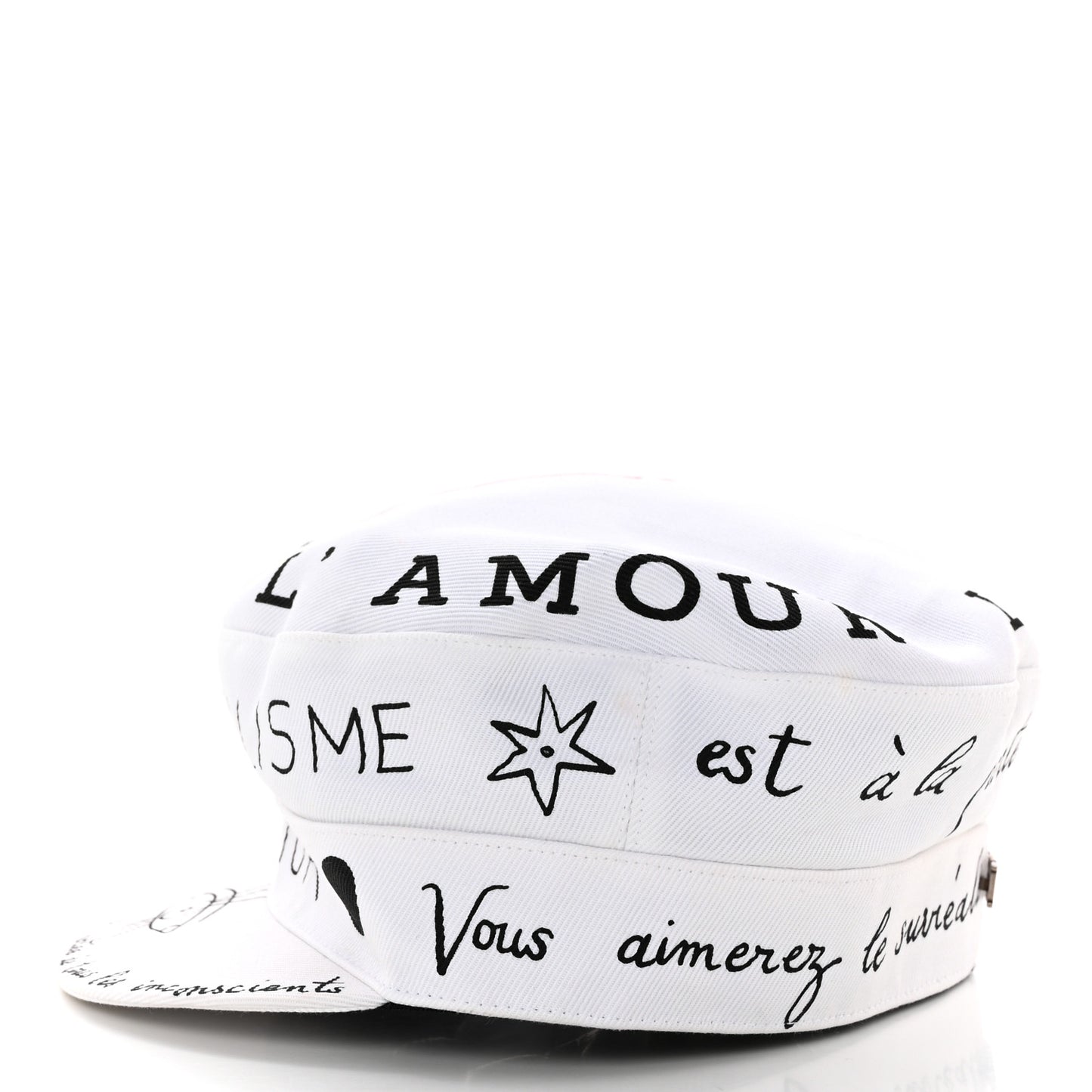Daydream Words Print Cap Hat 57 White