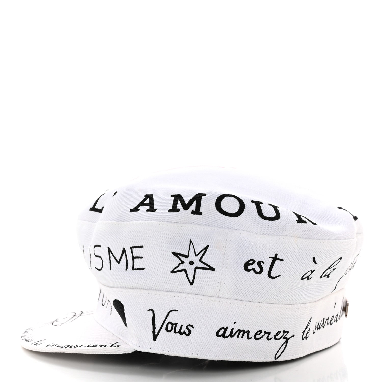 Christian Dior Daydream Words Print Cap Hat 57 White 4 of 13