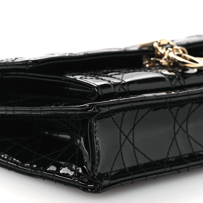 Christian Dior Patent Cannage Lady Dior Chain Pouch Black 9 of 12