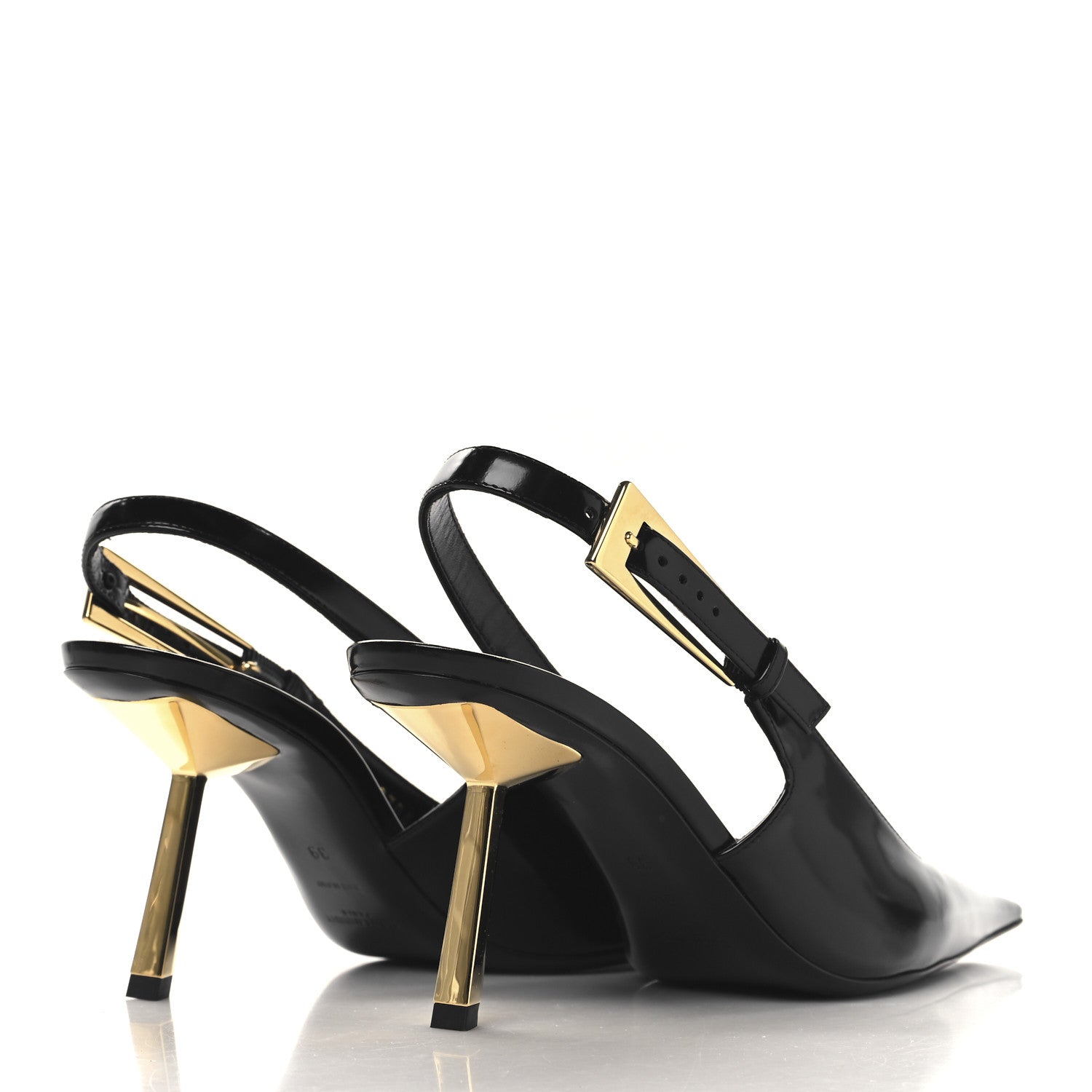 Saint Laurent Vitello Marilyn Lee 75 Slingback Pumps 39 Black 5 of 10