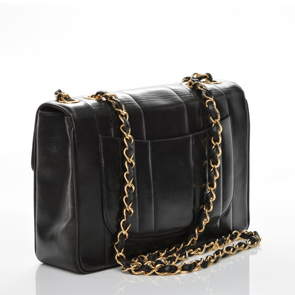 Chanel Lambskin Vertical Quilt Jumbo Flap Black 3 of 9