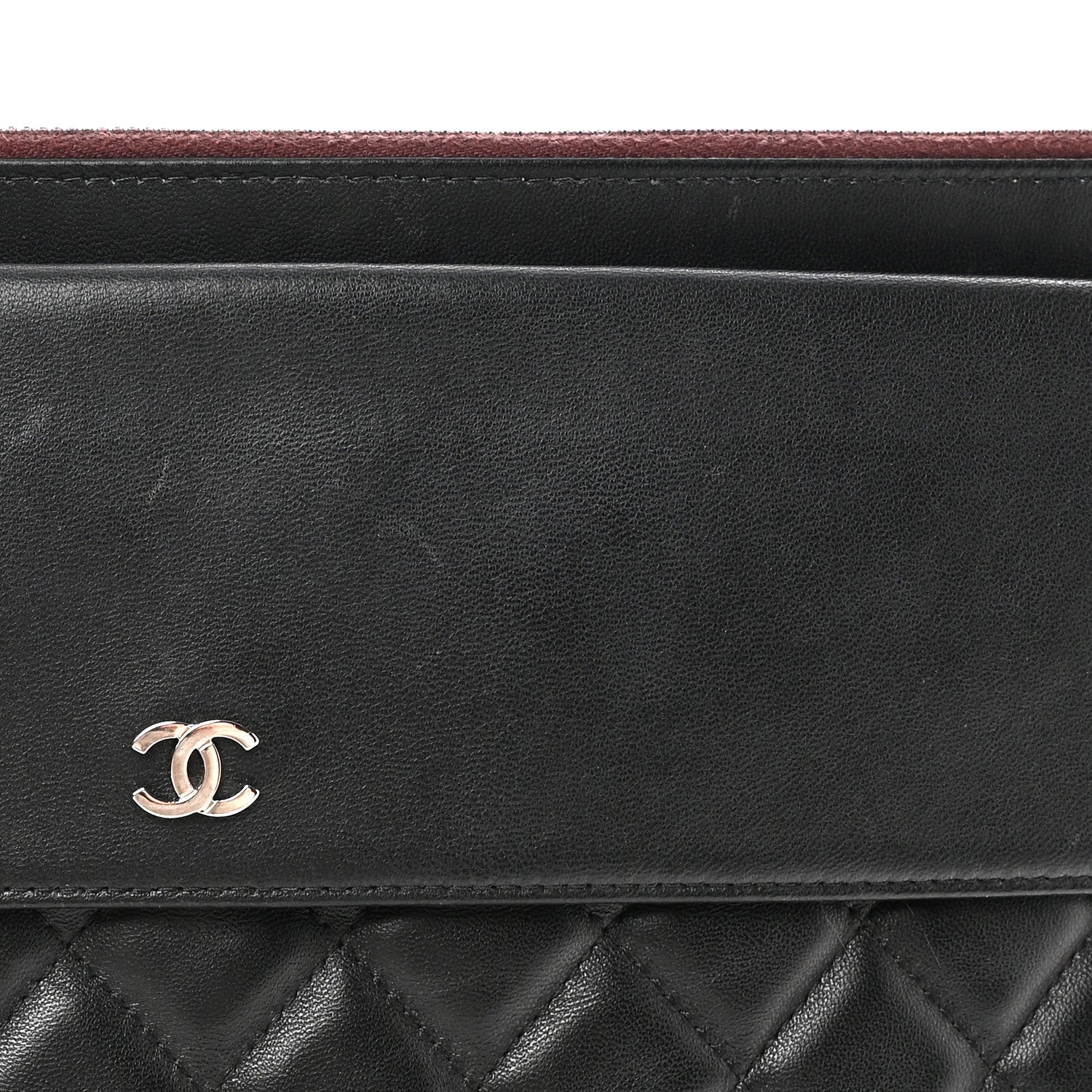 Chanel Lambskin Quilted Large Flap Cosmetic Case Black 17 of 20