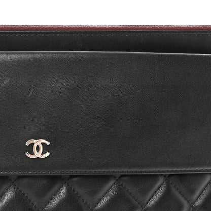 Chanel Lambskin Quilted Large Flap Cosmetic Case Black 17 of 20