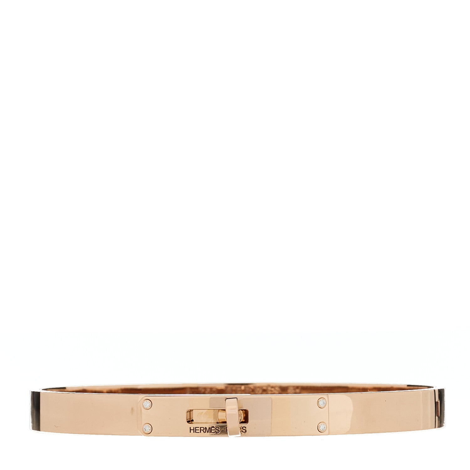 Hermes 18K Rose Gold Diamond PM Kelly Bracelet SH 1 of 4