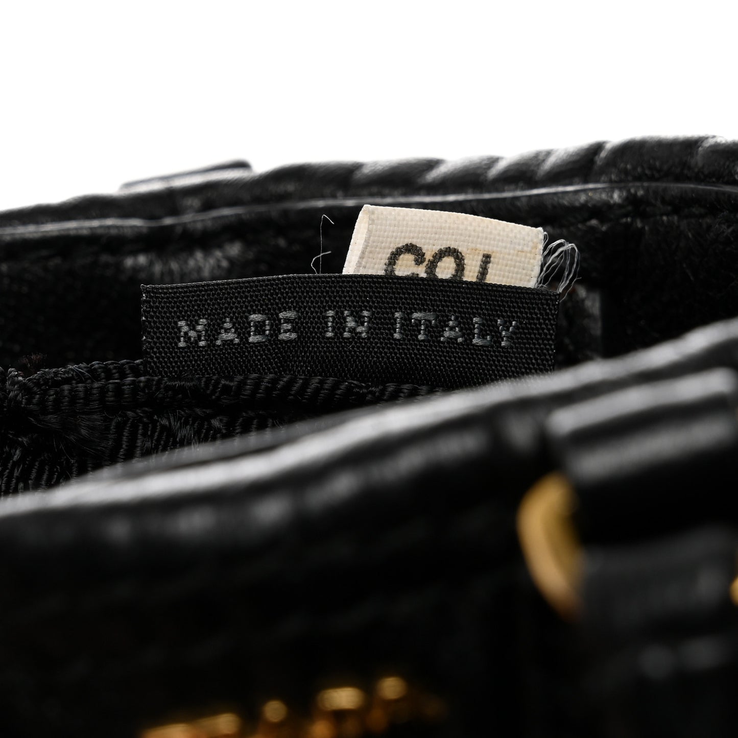 Nappa Mini Bag Keychain Charm Black