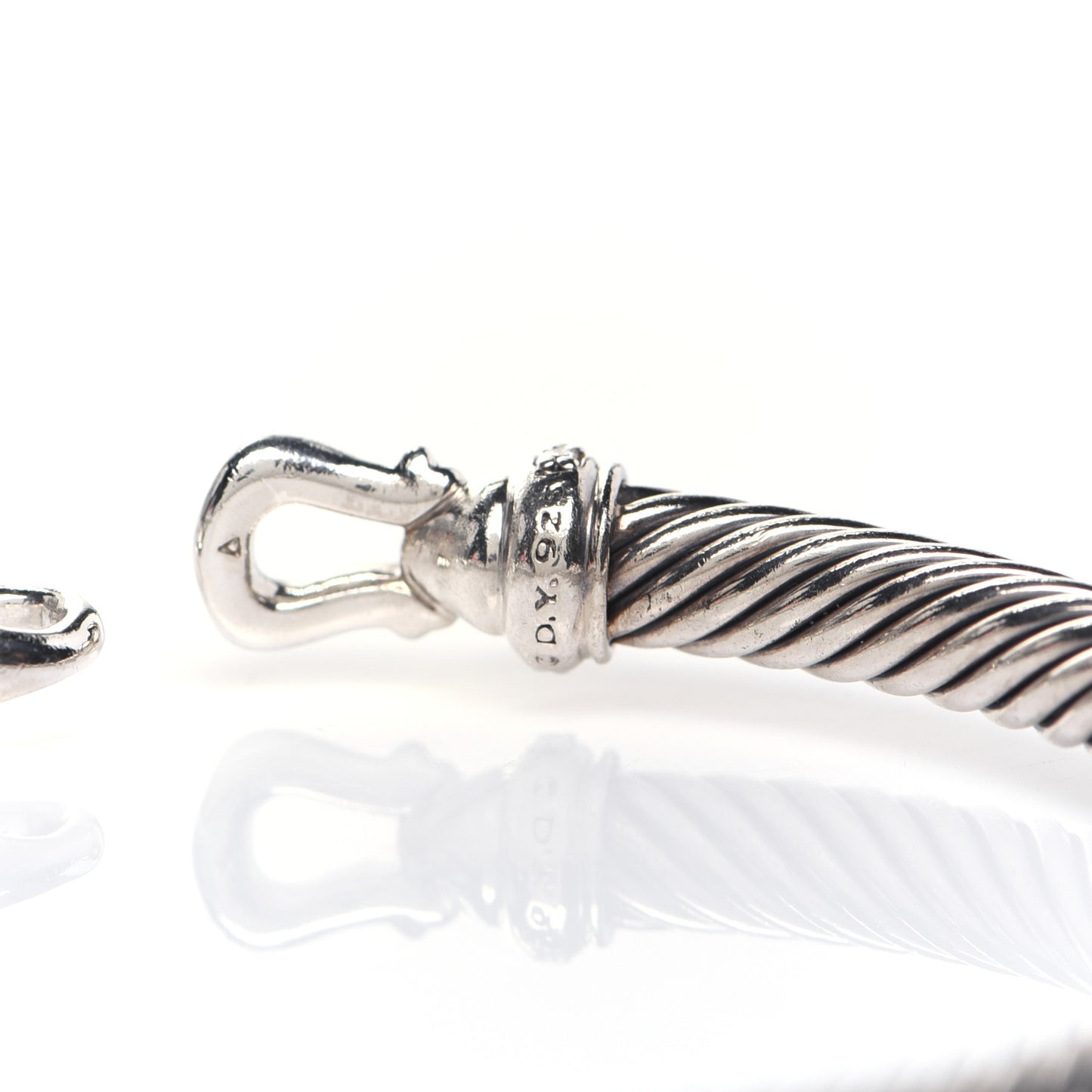 Sterling Silver Diamond 5mm Cable Buckle Bracelet