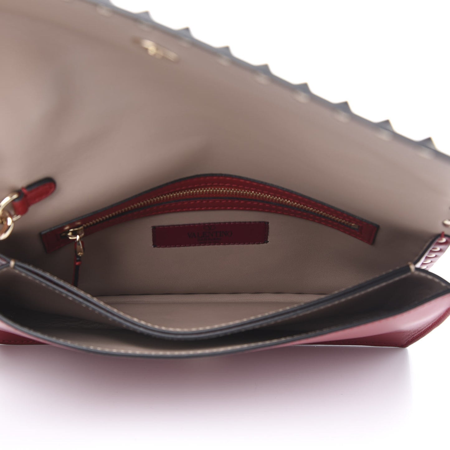 Nappa Rockstud Wristlet Clutch Rosso Valentino