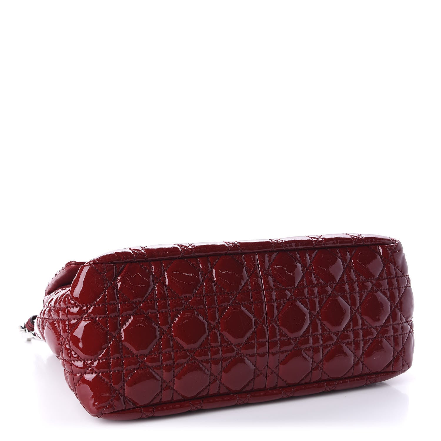 Christian Dior Patent Cannage New Lock Flap Red 4 of 10