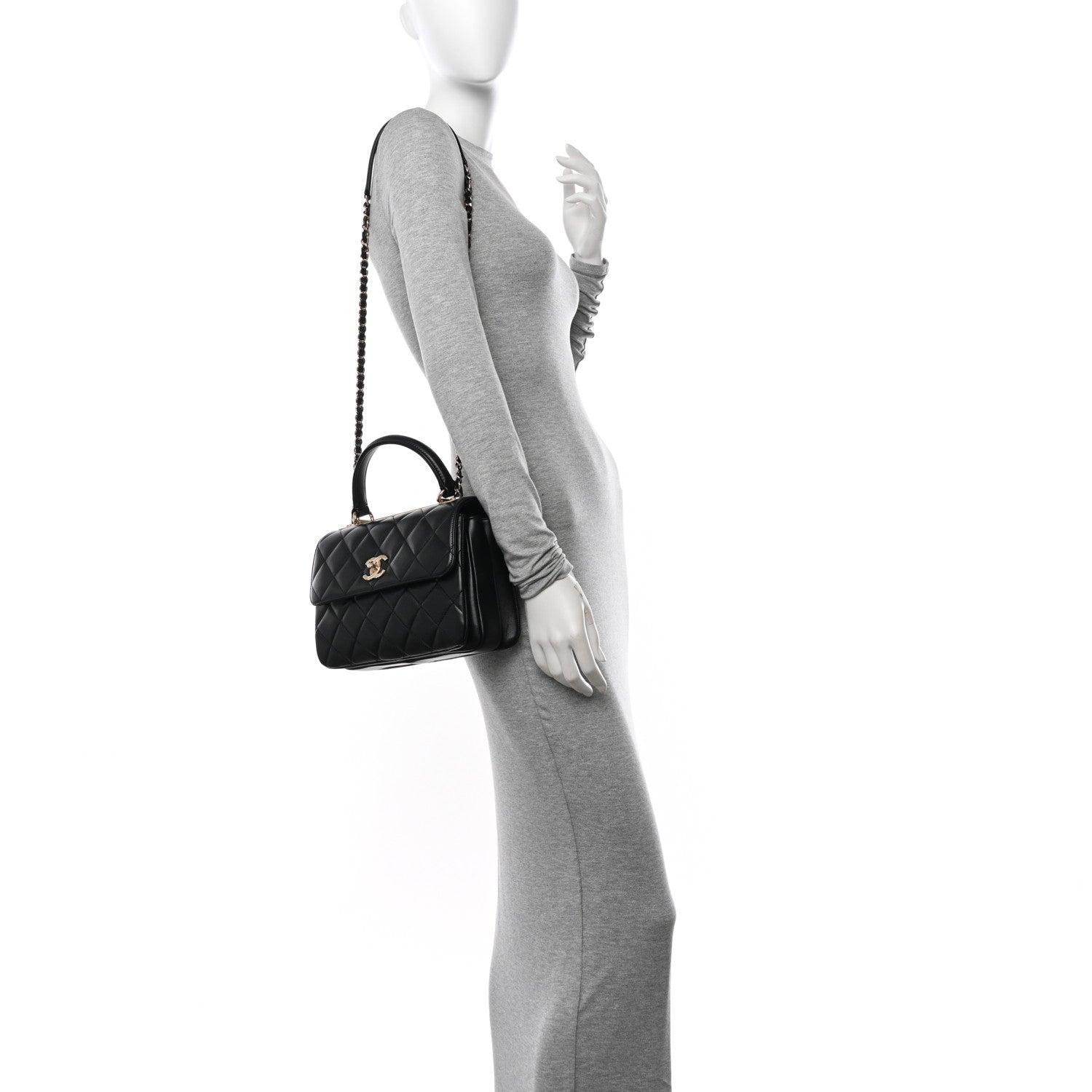 Chanel Lambskin Quilted Small Trendy CC Dual Handle Flap Bag Black 2 of 12