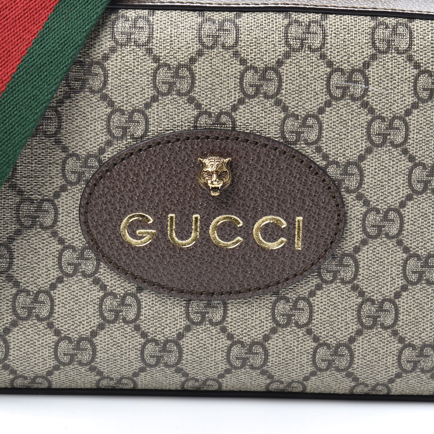 Gucci GG Supreme Monogram Web Neo Vintage Shoulder Bag Beige New Acero Crop 7 of 9